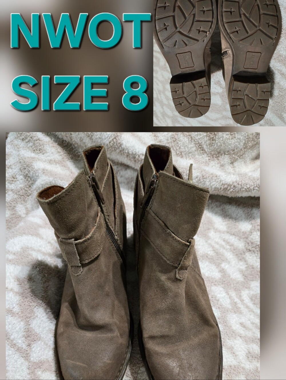 Born Brown Suede Ankle Boots - Size 8